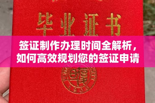 融安签证制作办理时间全解析，如何高效规划您的签证申请流程